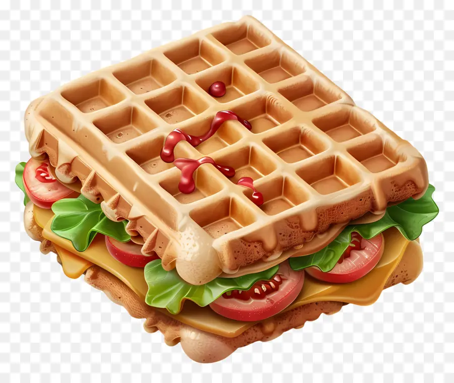 Waffle Sandviç，Gözleme Sandviçi PNG