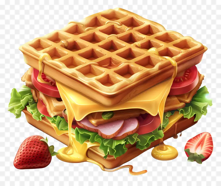 Waffle Sandviç，Gözleme Sandviçi PNG