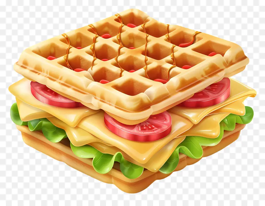 Waffle Sandviç，Gözleme Sandviçi PNG