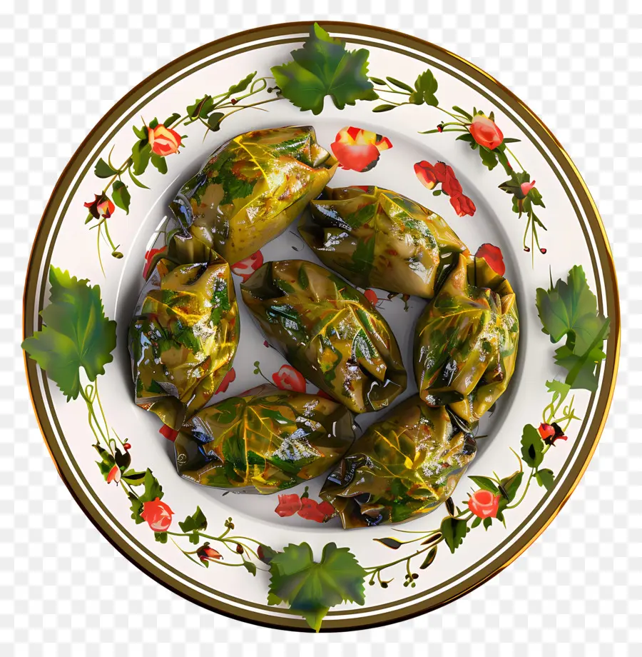 Dolma，Tabakta üzüm Yaprağı Dolması PNG