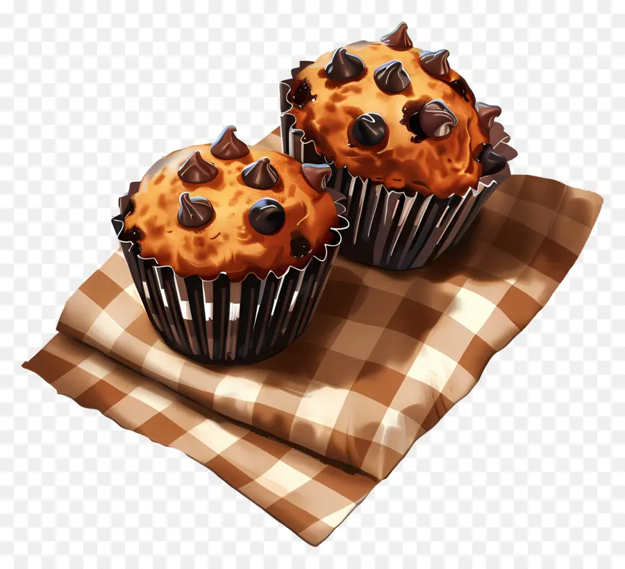 Çikolatalı Muffinler，Pişmiş PNG