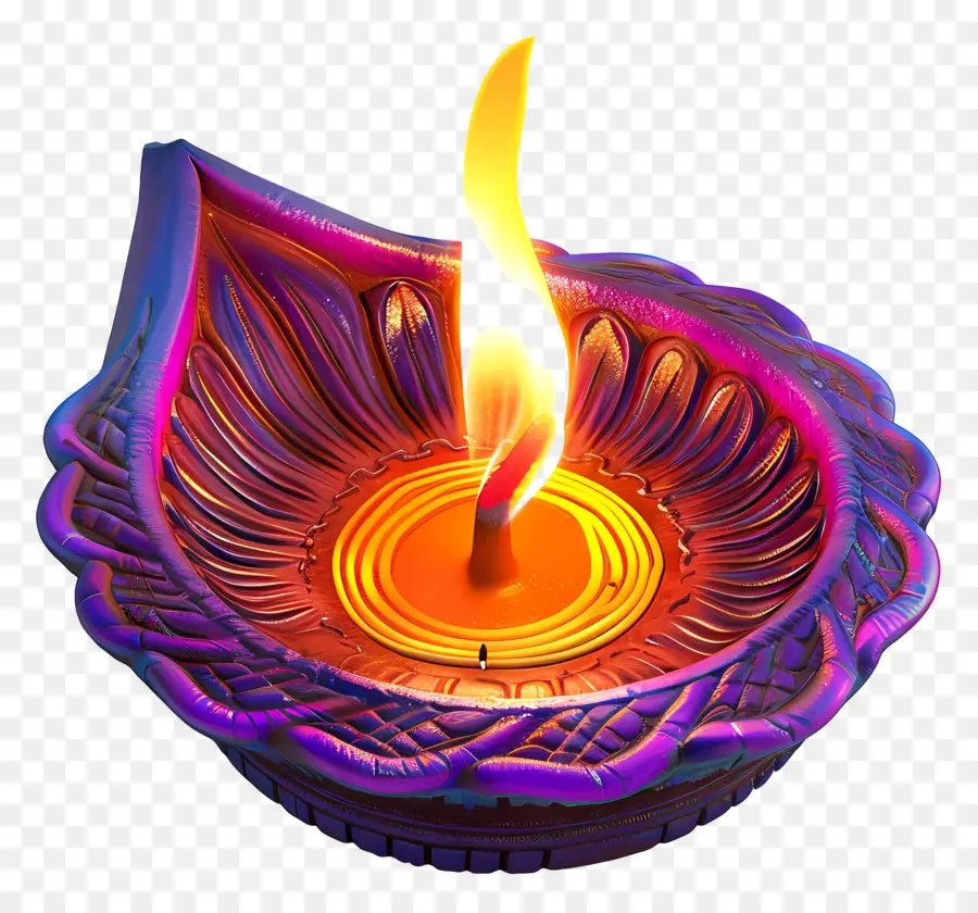 Diwali Diya，Renkli Dia PNG