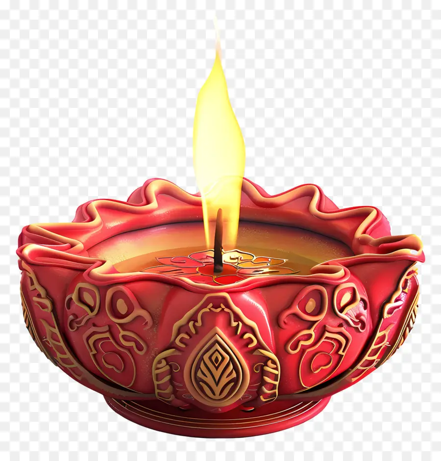 Diwali Diya，Yanan Yağ Lambası PNG