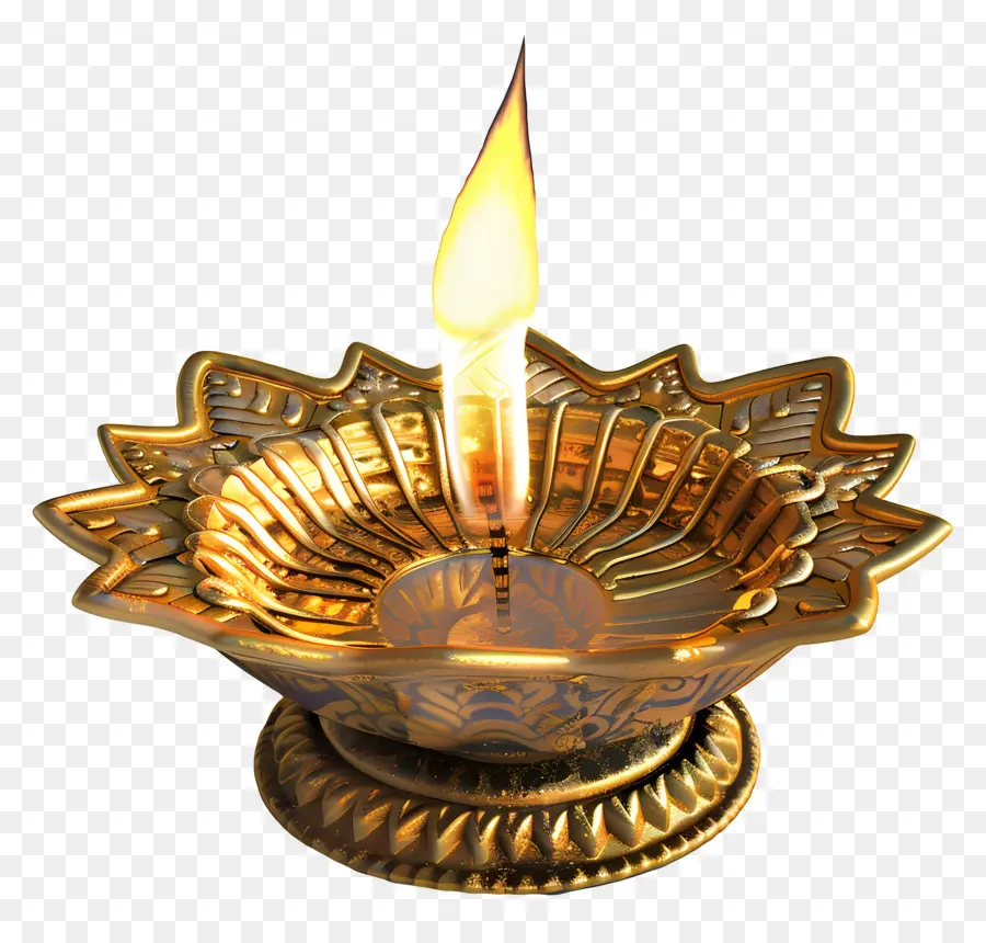 Diwali Diya，Yanan Yağ Lambası PNG