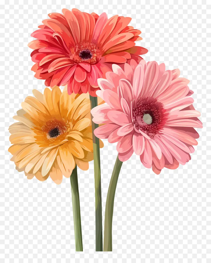 Gerbera çiçekleri，Kırmızı Çiçekler PNG