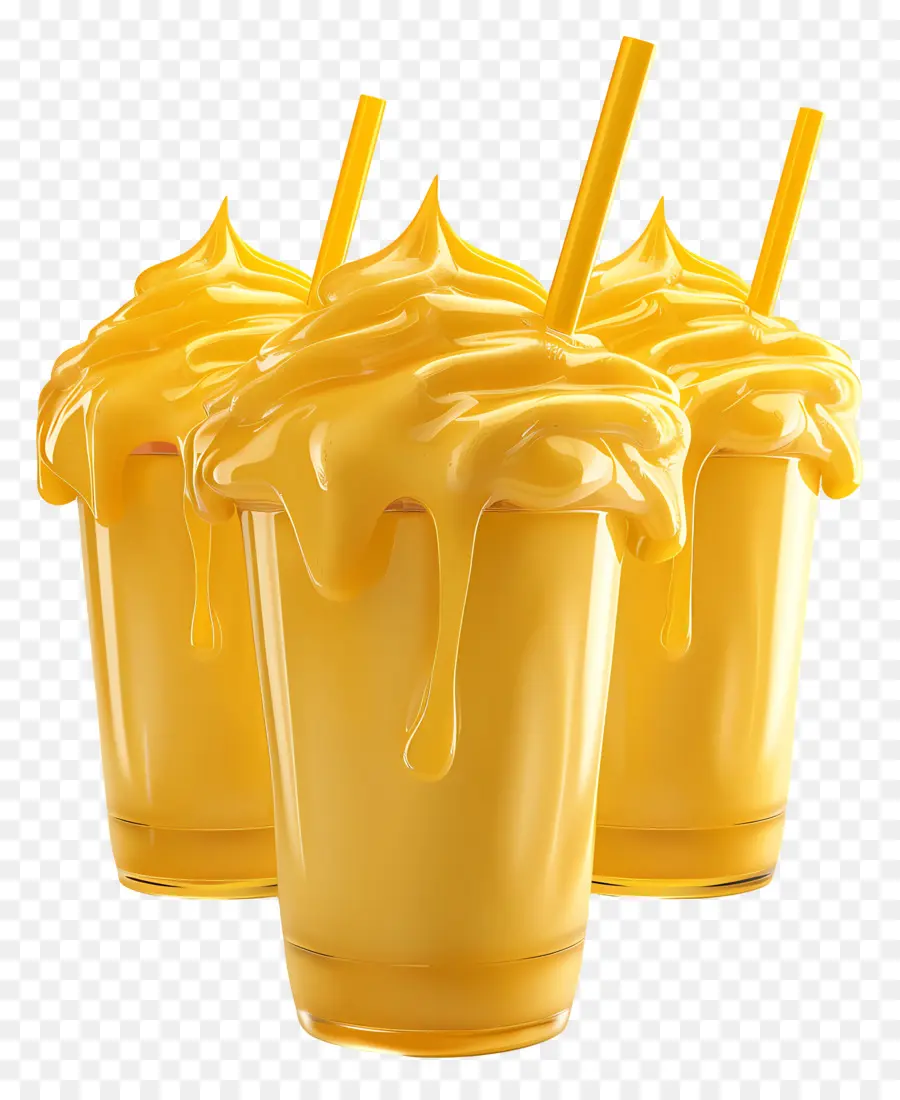 Mangolu Smoothie'ler，Sarı Milkshake PNG