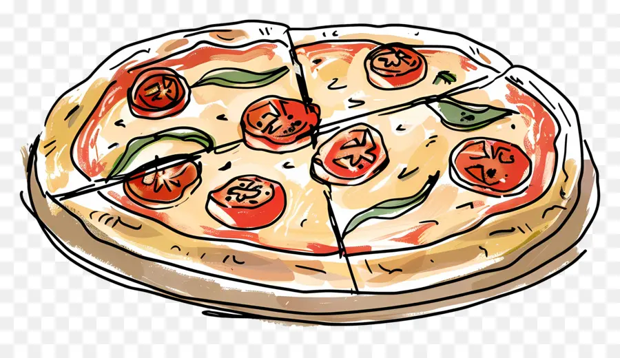 Margarita Pizzası，Pizza PNG