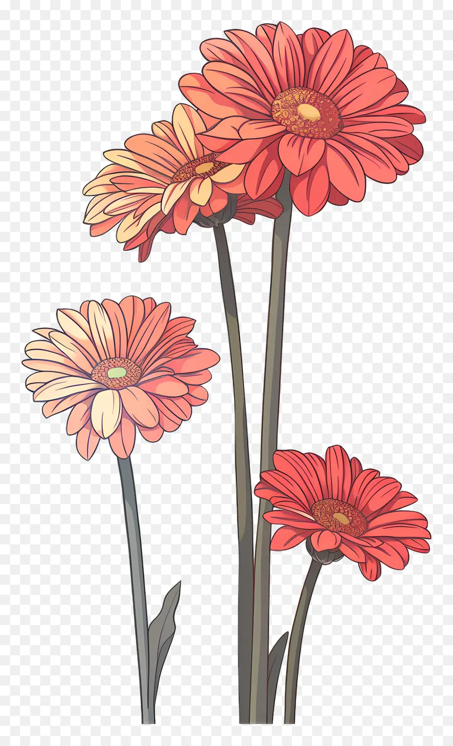 Gerbera çiçekleri，Kırmızı Çiçekler PNG