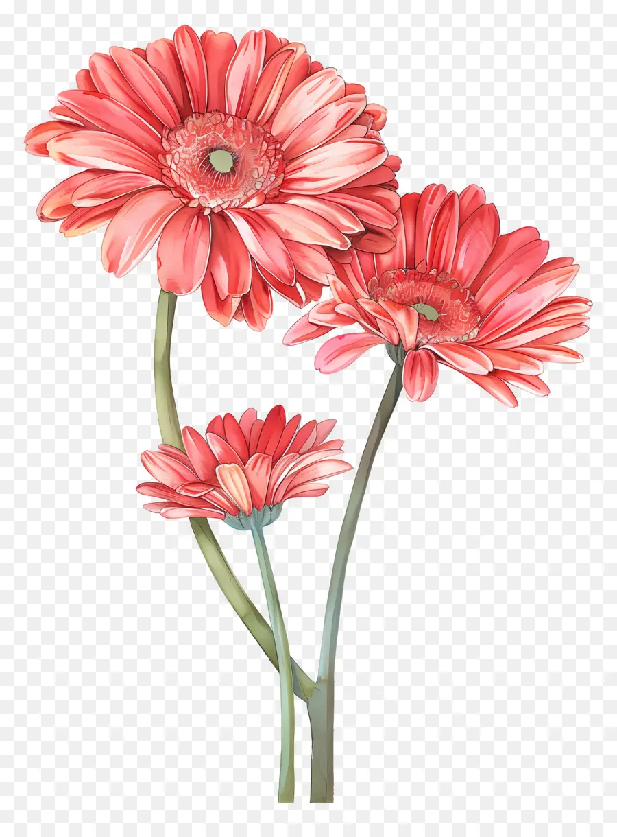 Gerbera çiçekleri，Kırmızı Çiçekler PNG