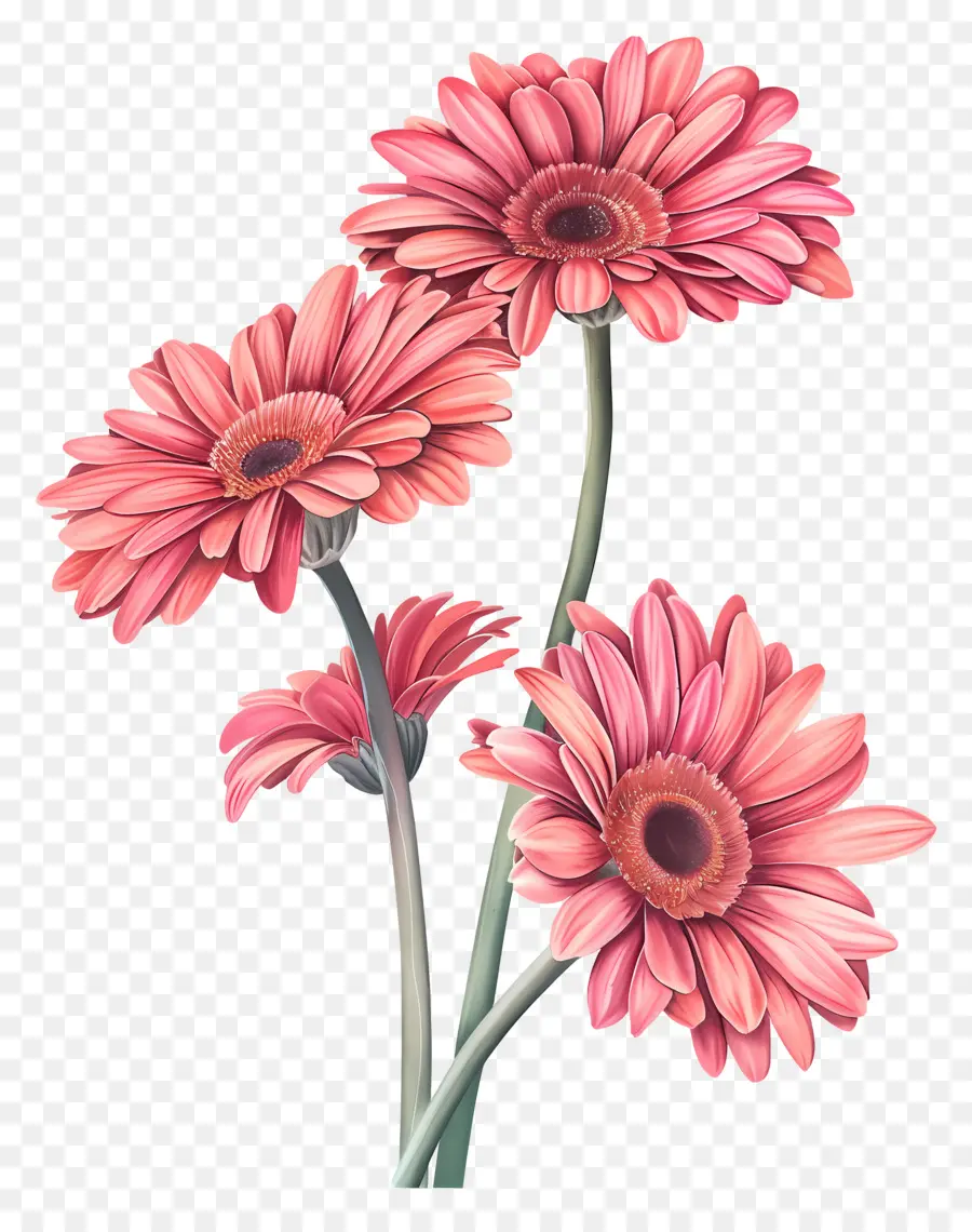 Gerbera çiçekleri，Pembe Çiçekler PNG