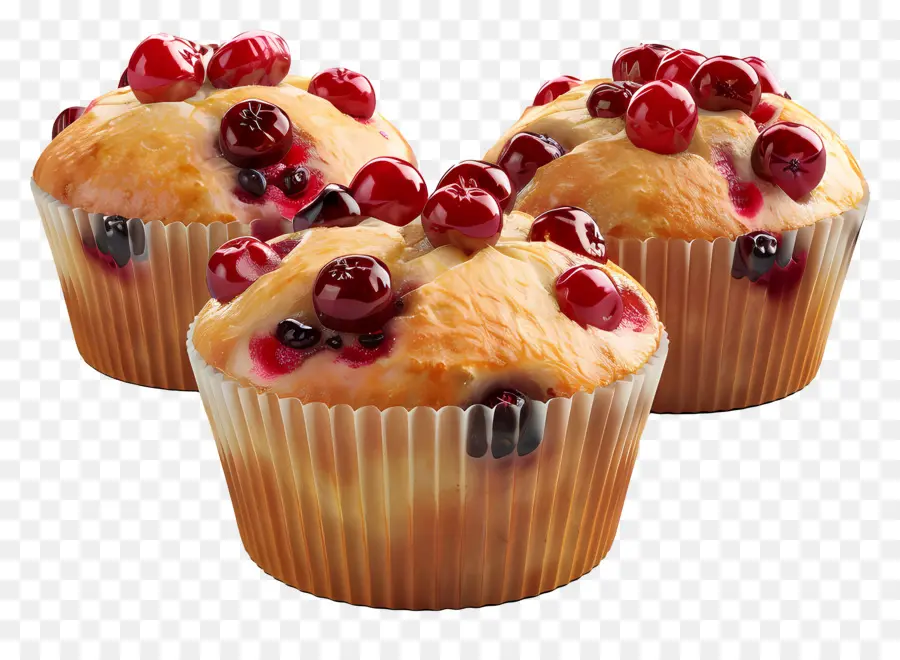 Kızılcık Muffinleri，Meyveli Kekler PNG