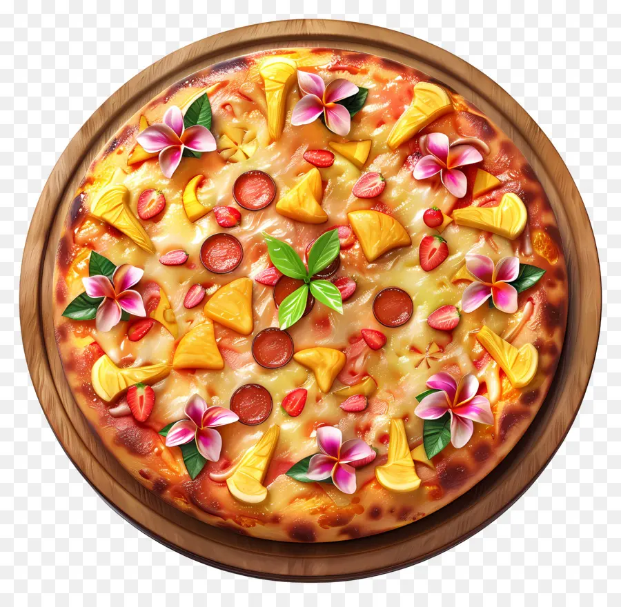 Hawaii Pizzası，Dekoratif Pizza PNG