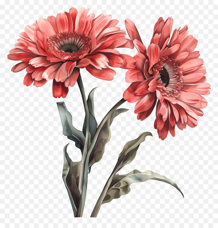 Gerbera çiçekleri，Pembe Çiçekler PNG