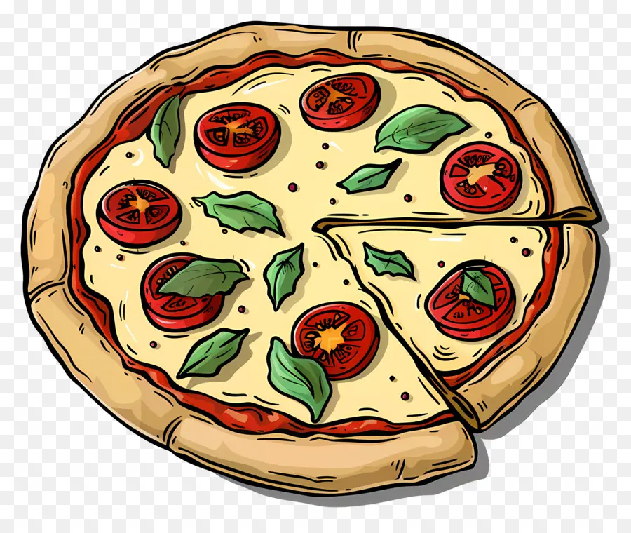 Margarita Pizzası，Pizza PNG