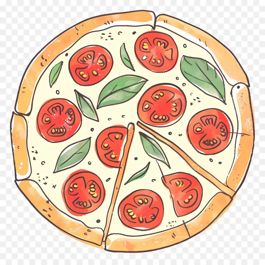 Margarita Pizzası，Pizza PNG