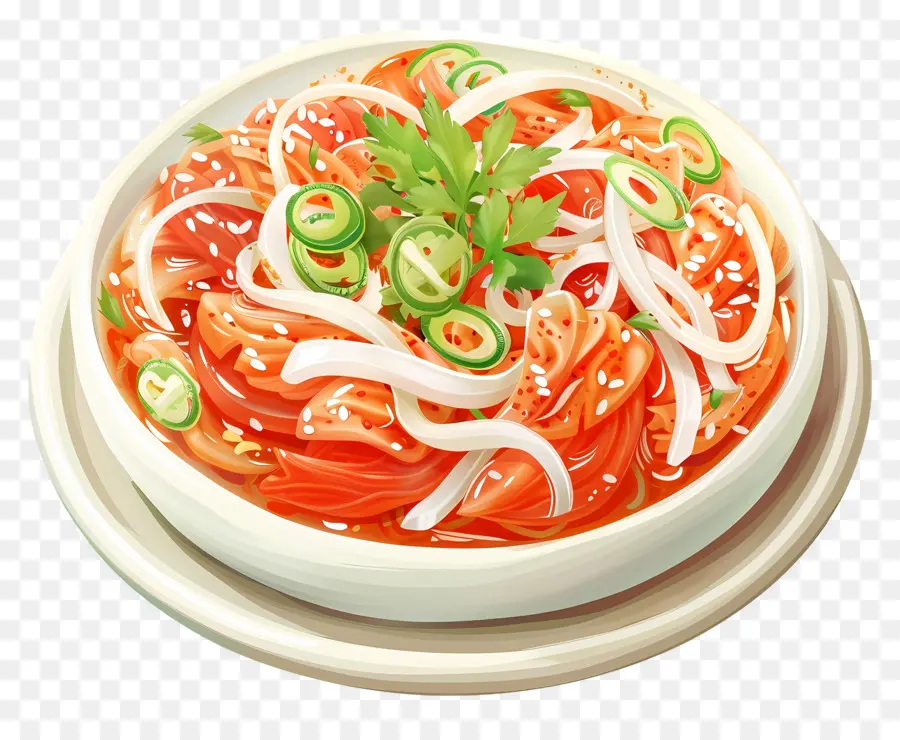 Kore Kimchi Salatası，Baharatlı Erişte PNG