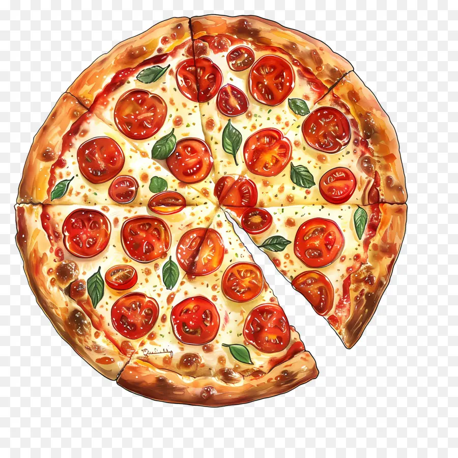 Margarita Pizzası，Pizza PNG