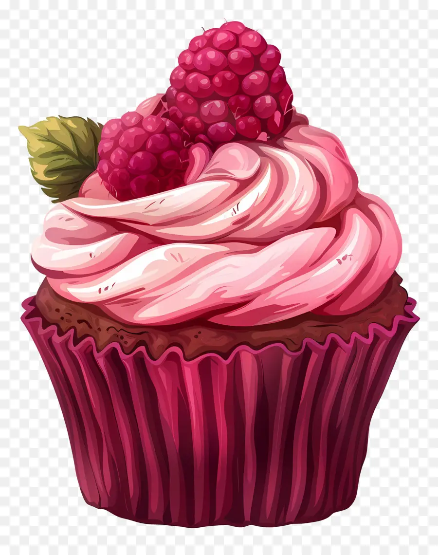 Ahududu Keki，Çilekli Cupcake PNG