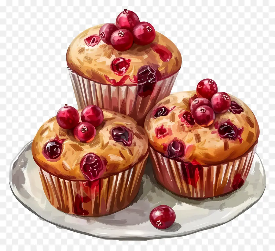 Kızılcık Muffinleri，Kekler PNG