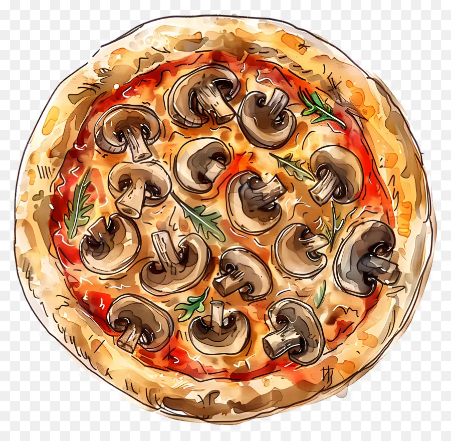 Mantarlı Pizza，Pizza PNG