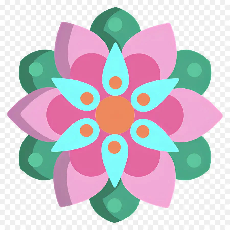 Mandala，Renkli Çiçek Deseni PNG