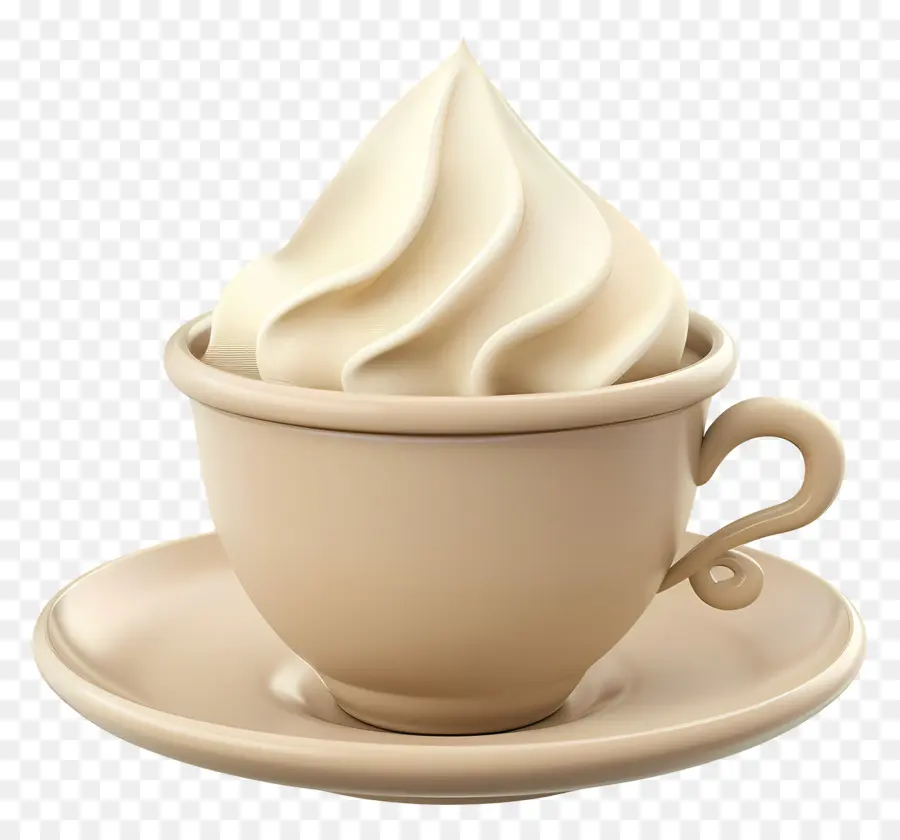 Cappuccino，Kremalı Fincan PNG