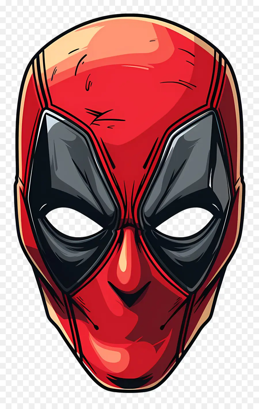 Karikatür Deadpool Yüz，Kırmızı Maske PNG