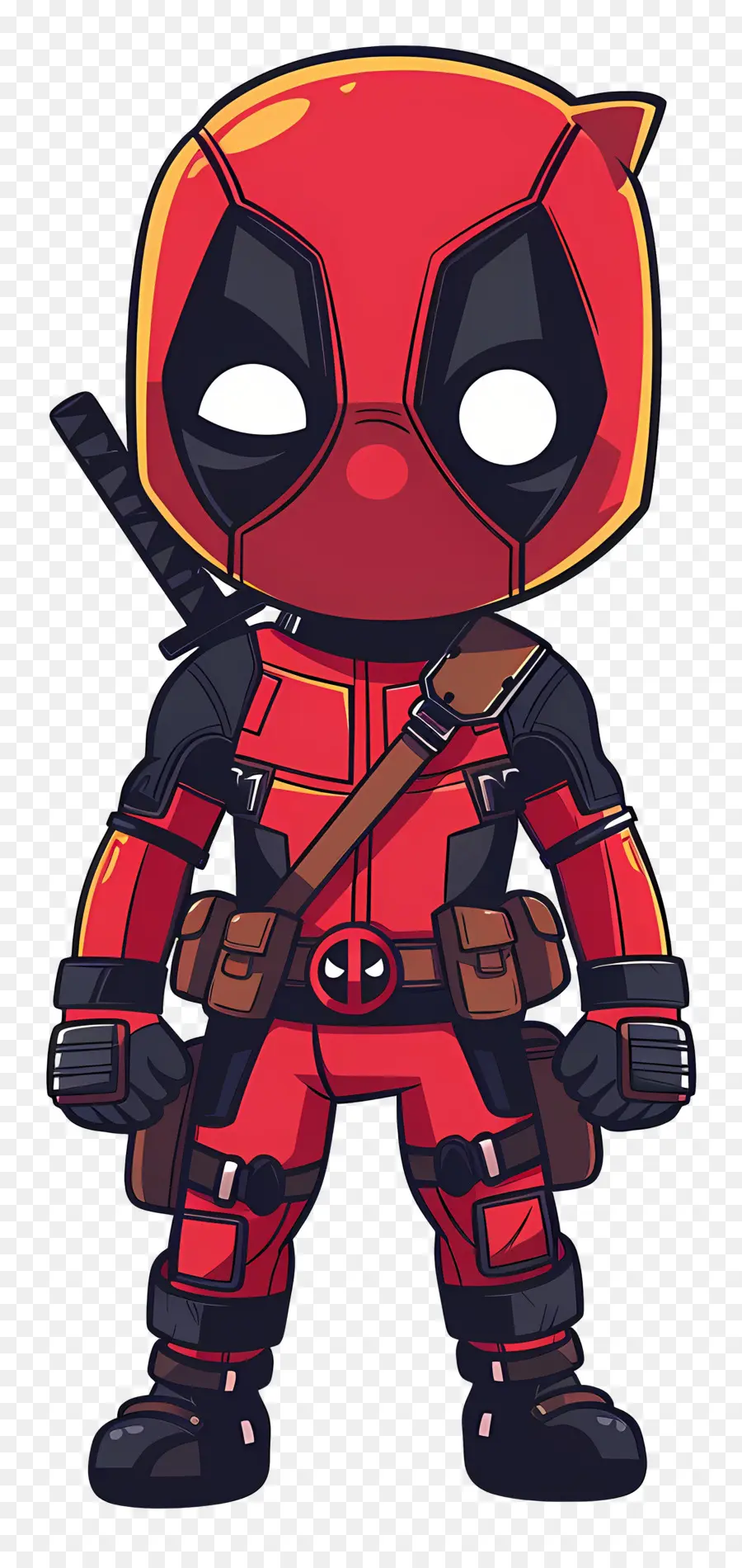 Animasyonlu Deadpool，Kırmızı Ve Siyah Karakter PNG