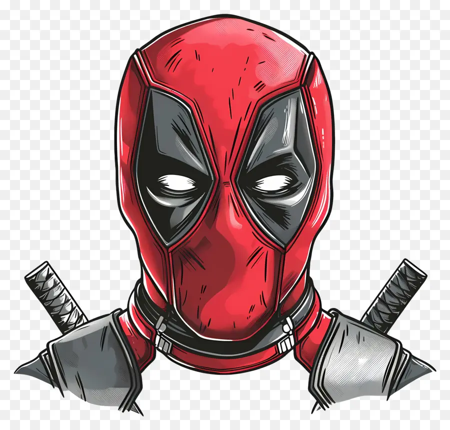 Karikatür Deadpool Yüz，Süper Kahraman Maskesi PNG