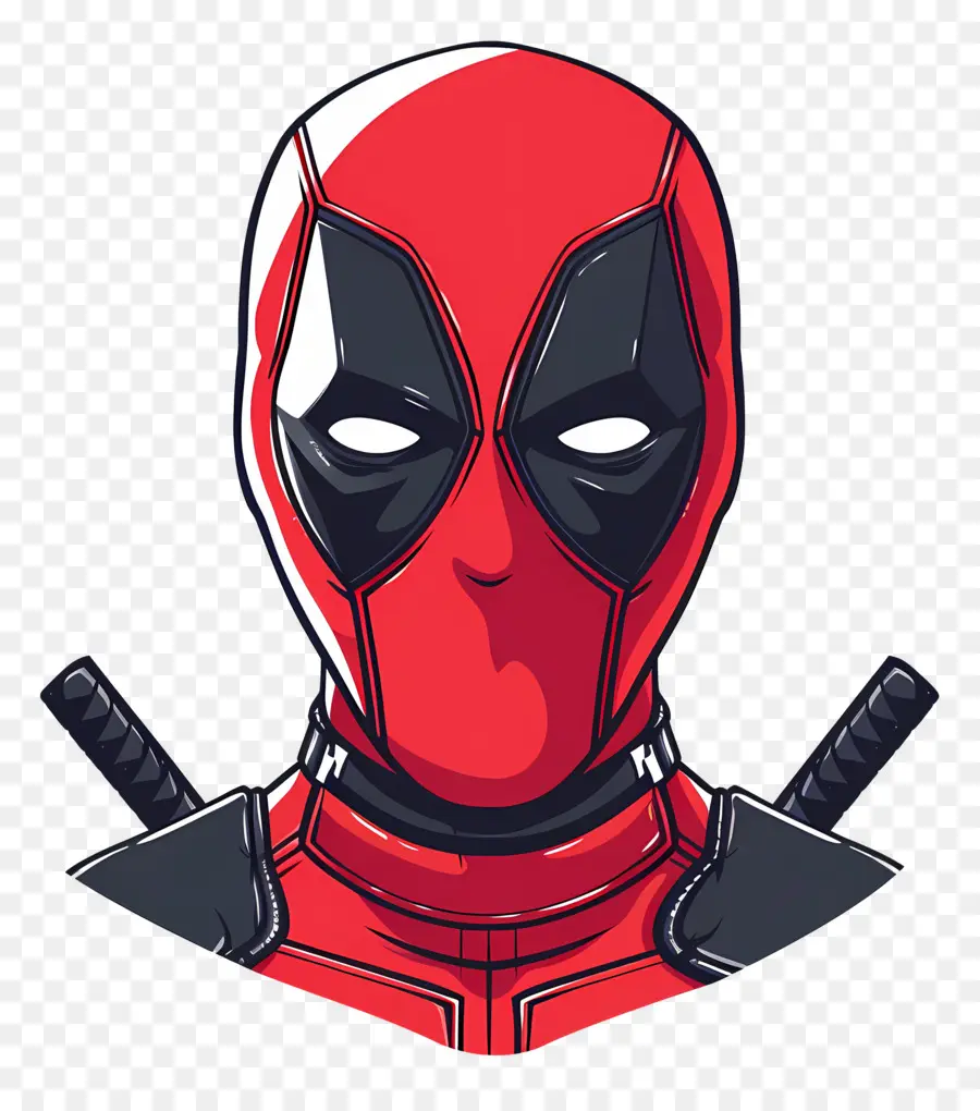 Karikatür Deadpool Yüz，Kırmızı Maske PNG