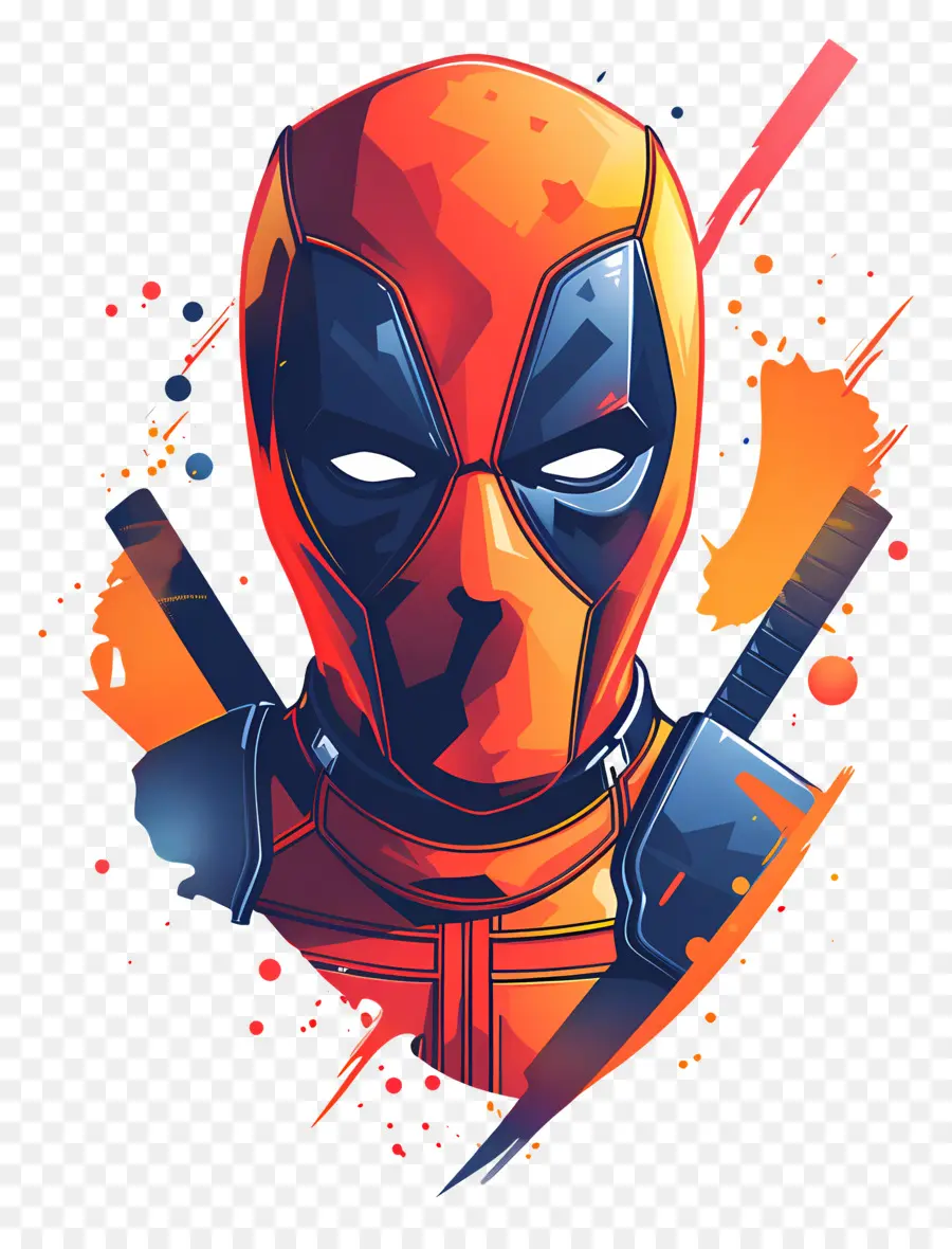 Karikatür Deadpool Yüz，Süper Kahraman PNG