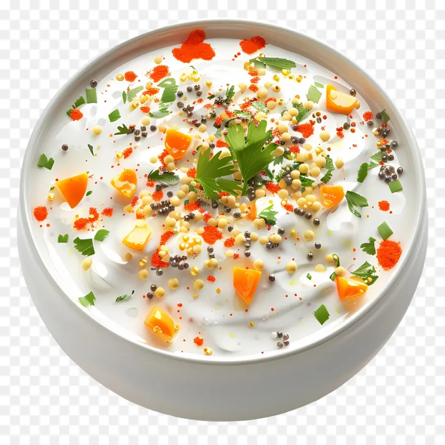 Boondi Raita Raita，Garnitürlü Yoğurt PNG