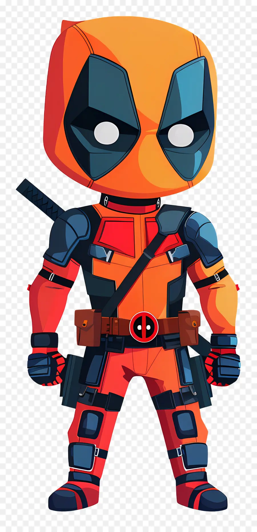 Sevimli Deadpool，Kırmızı Ve Siyah Karakter PNG