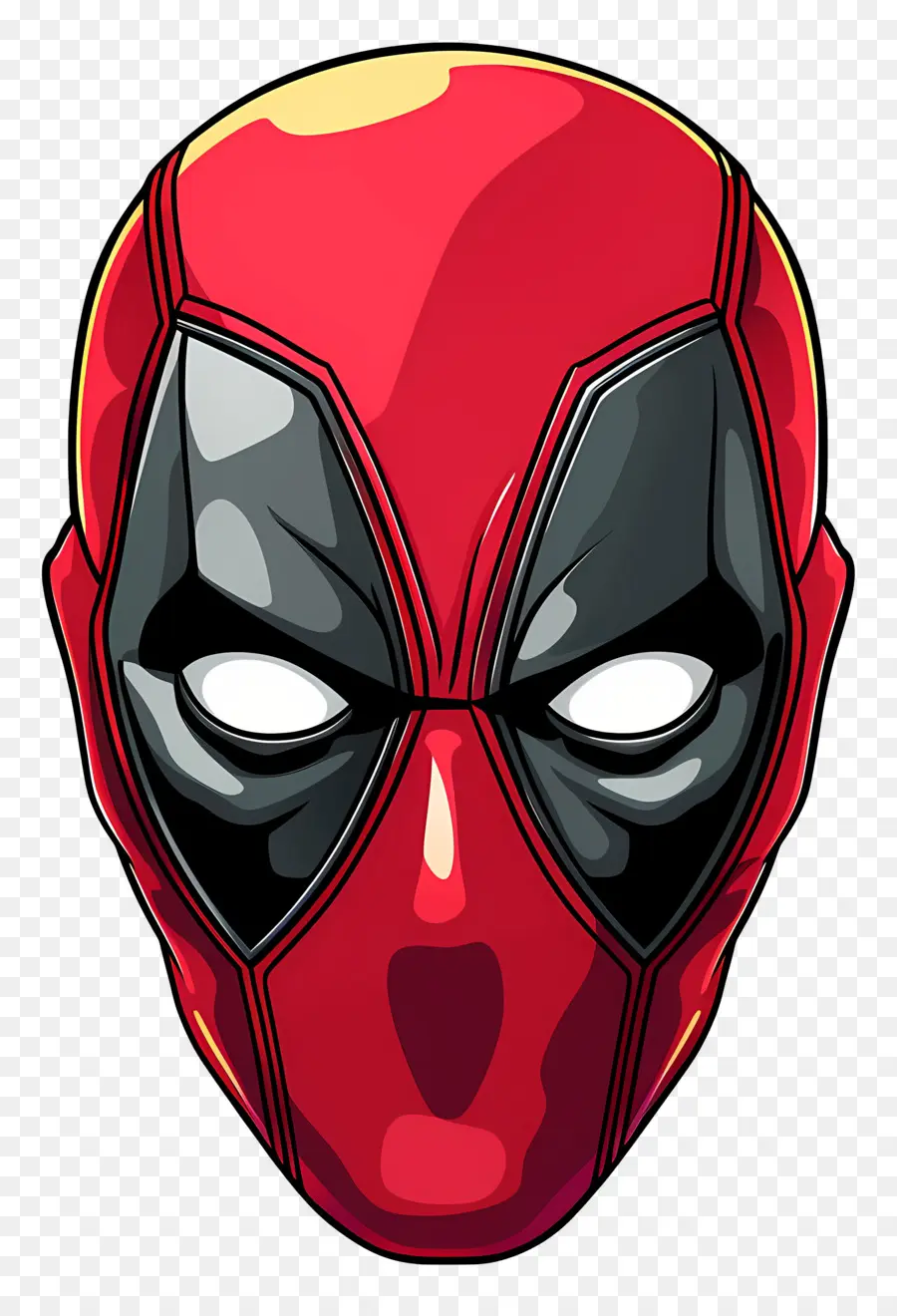 Karikatür Deadpool Yüz，Kırmızı Ve Siyah Maske PNG