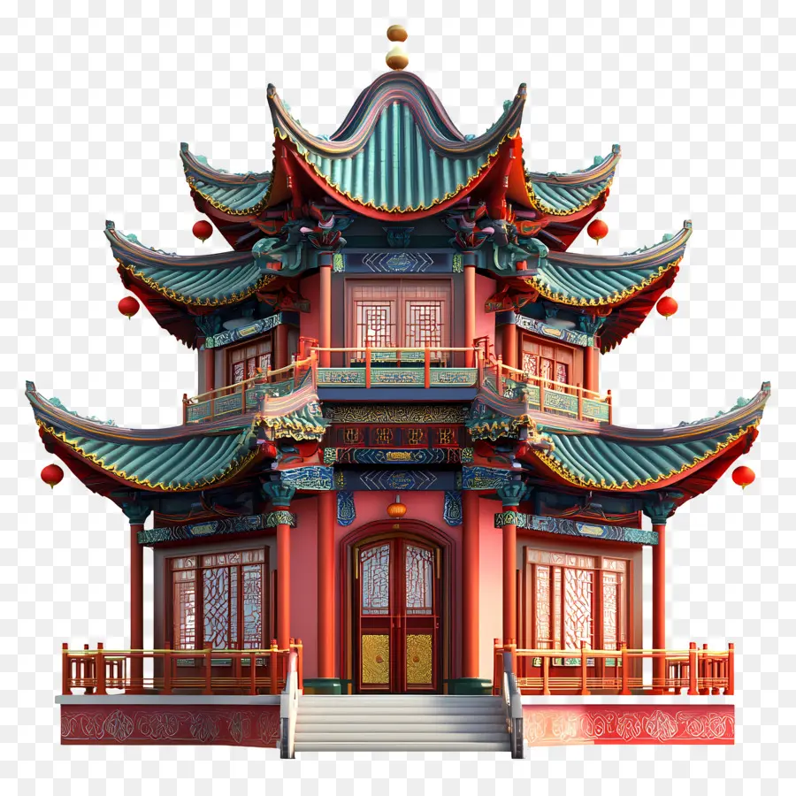 Çin Tapınağı，Geleneksel Pagoda PNG