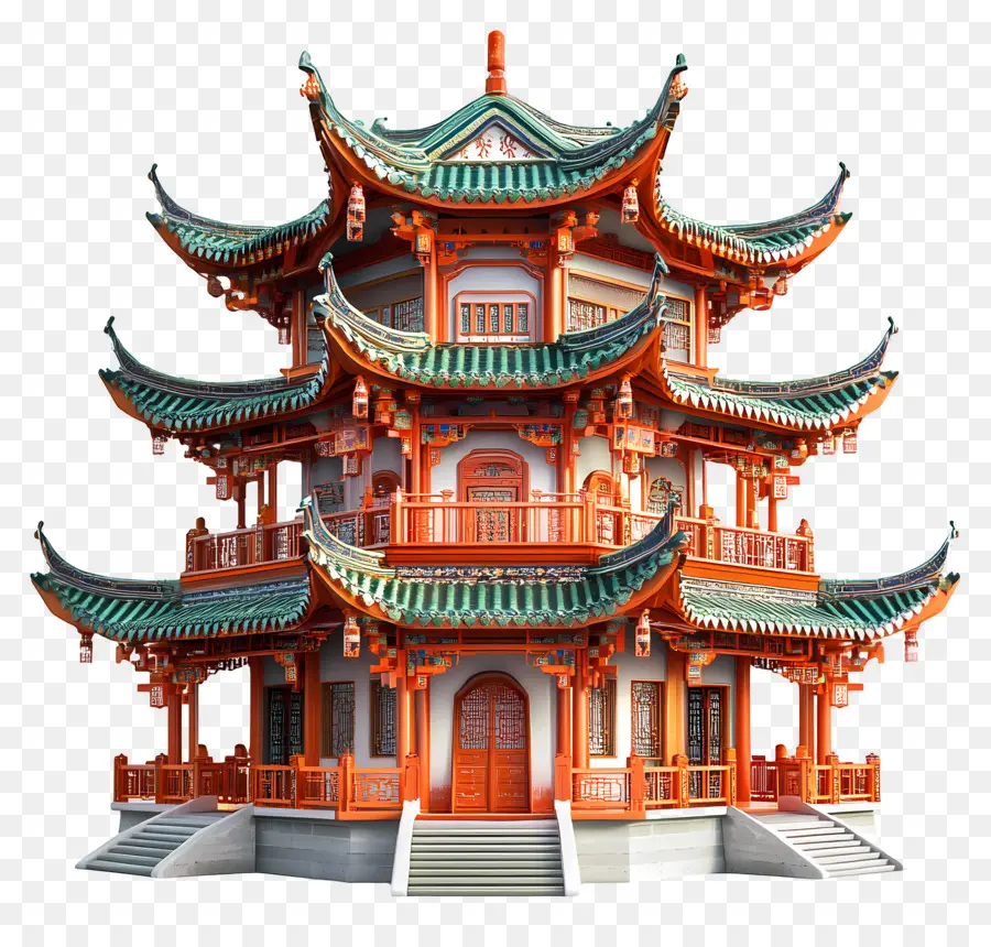 Çin Tapınağı，Geleneksel Pagoda PNG