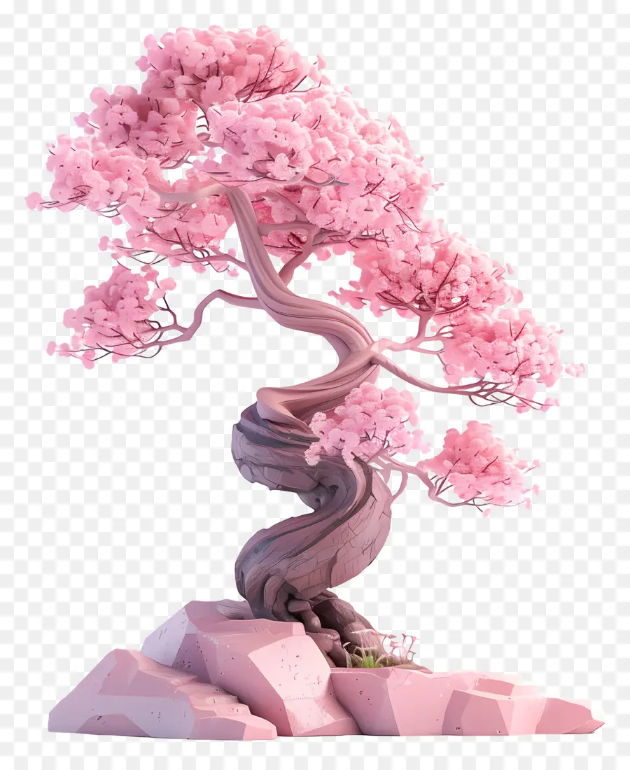 Pembe Bonsai Ağacı，Kiraz Çiçeği Ağacı PNG