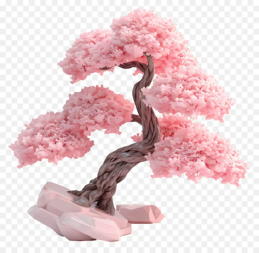 Pembe Bonsai Ağacı，Kiraz Çiçeği Ağacı PNG