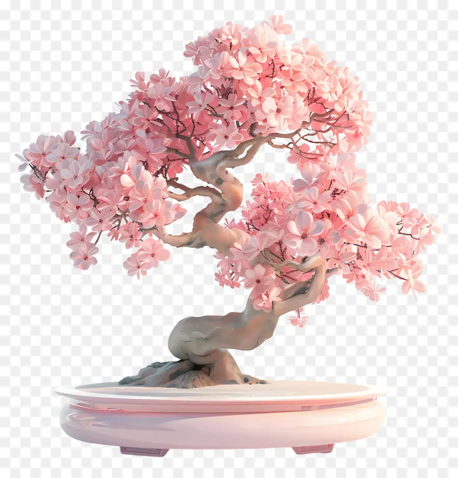 Pembe Bonsai Ağacı，Kiraz Çiçeği Ağacı PNG