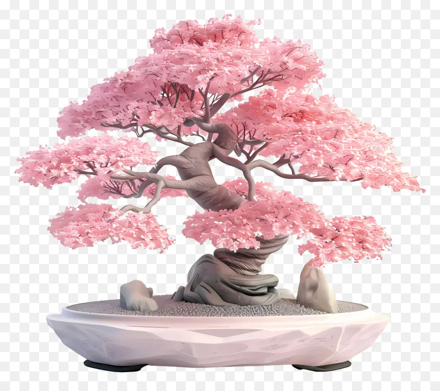 Pembe Bonsai Ağacı，Kiraz Çiçeği Ağacı PNG