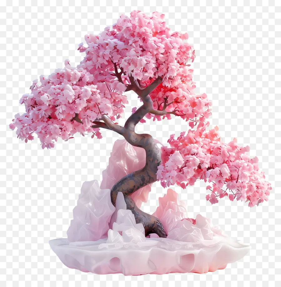 Pembe Bonsai Ağacı，Kiraz Çiçeği Ağacı PNG