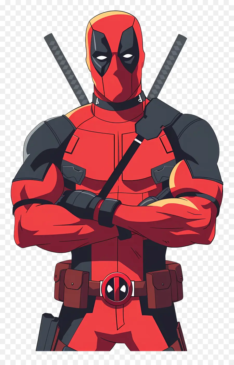 Animasyonlu Deadpool，Turuncu Takım Elbiseli Süper Kahraman PNG