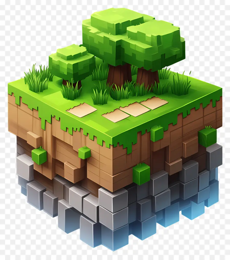 Minecraft，Yüzen Ada PNG