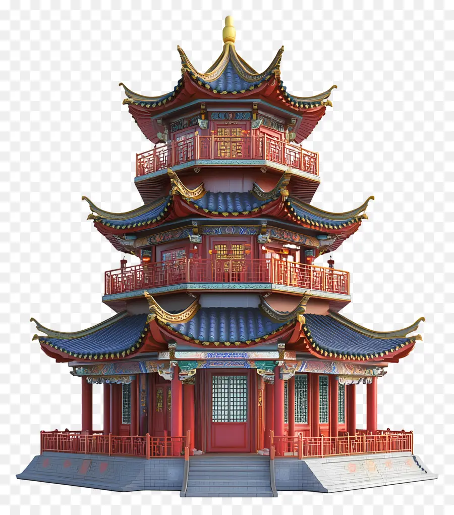 Çin Tapınağı，Geleneksel Pagoda PNG