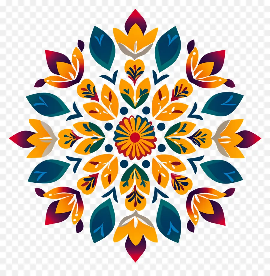 Onam Floral Rangoli，Çiçek Desenli PNG