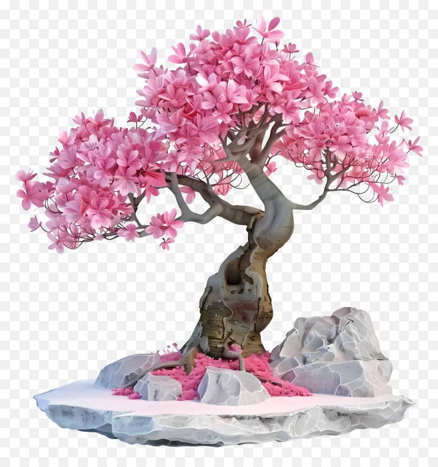 Pembe Bonsai Ağacı，Kiraz Çiçeği Ağacı PNG