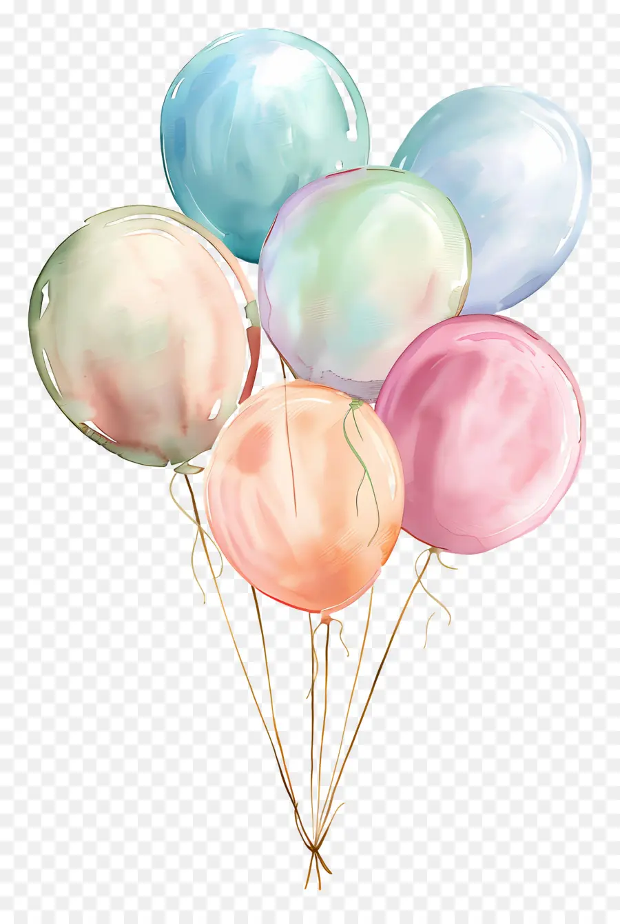 Pastel Balonlar，Renkli Balonlar PNG