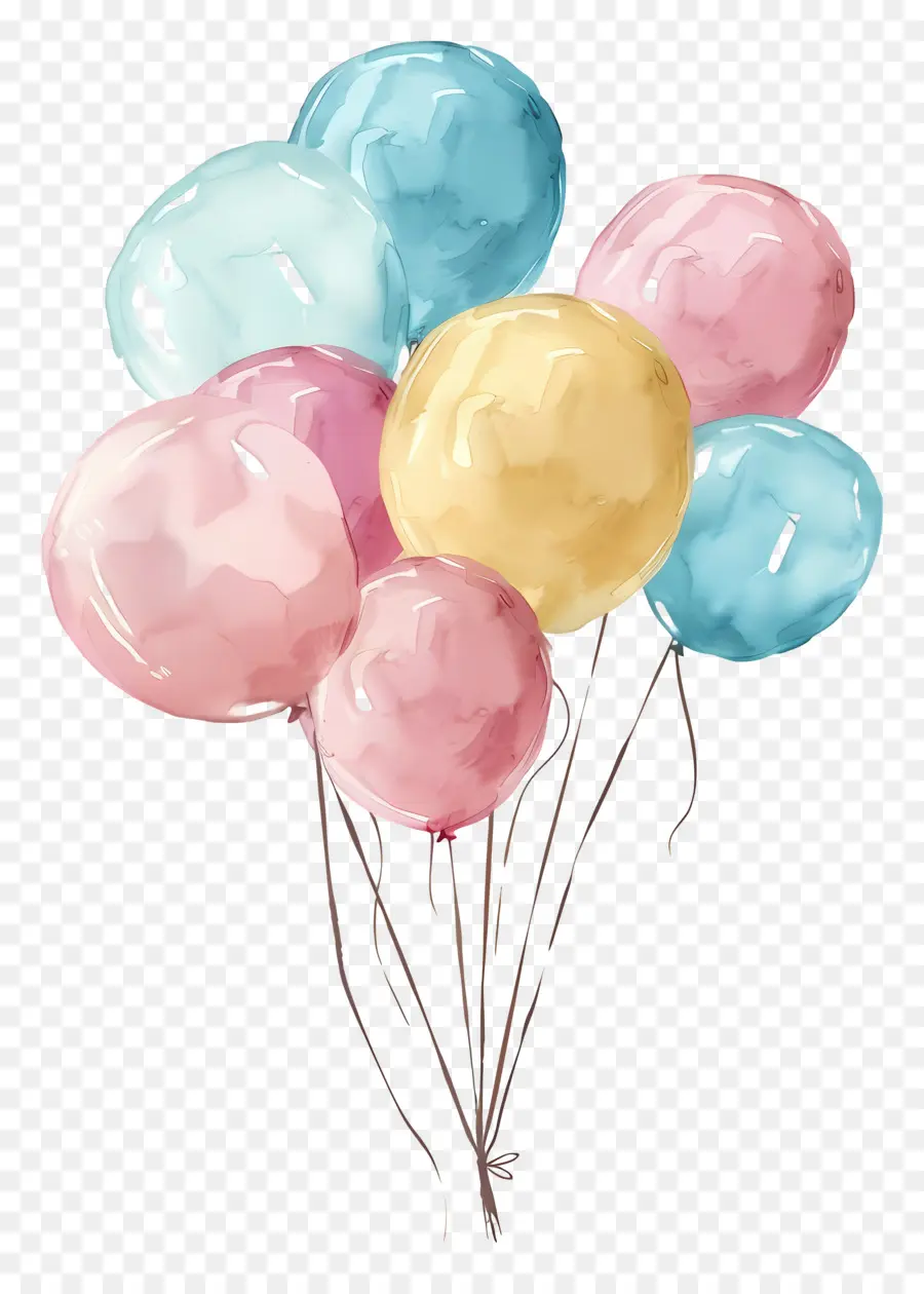 Pastel Balonlar，Renkli Balonlar PNG