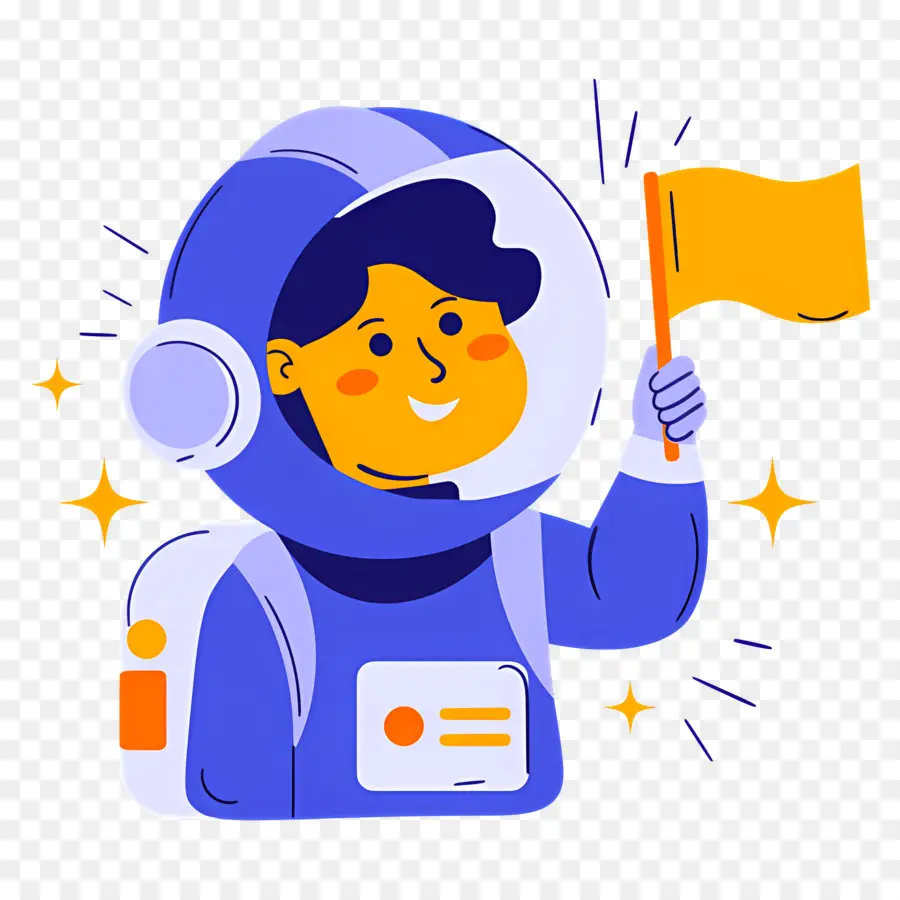 Astronot，Bayrağı Olan Astronot PNG