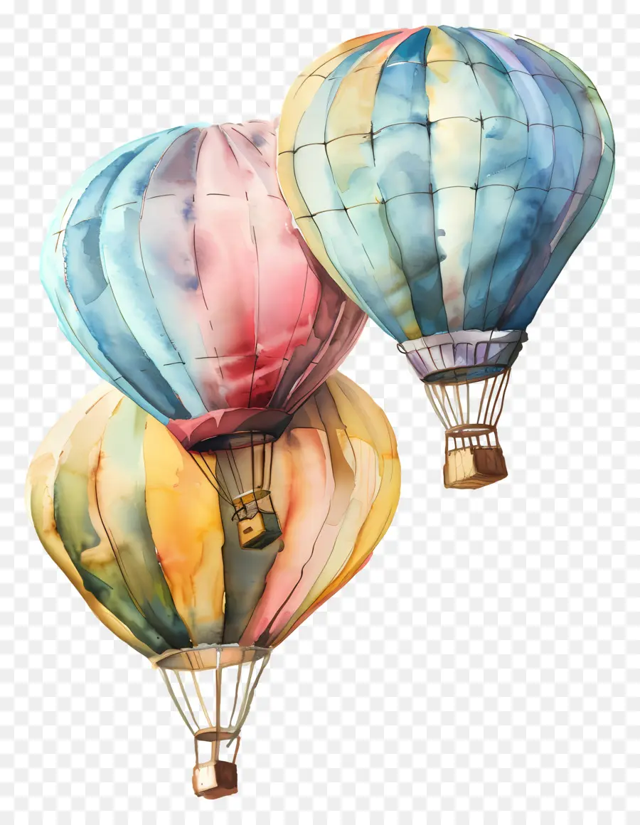 Pastel Balonlar，Sıcak Hava Balonu PNG